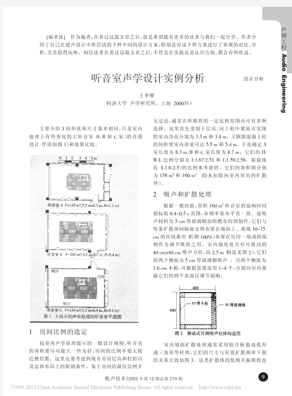 听音室声学设计实例分析