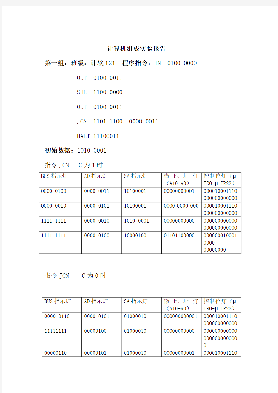 河北工业大学计算机组成原理最后一部分实验报告大组