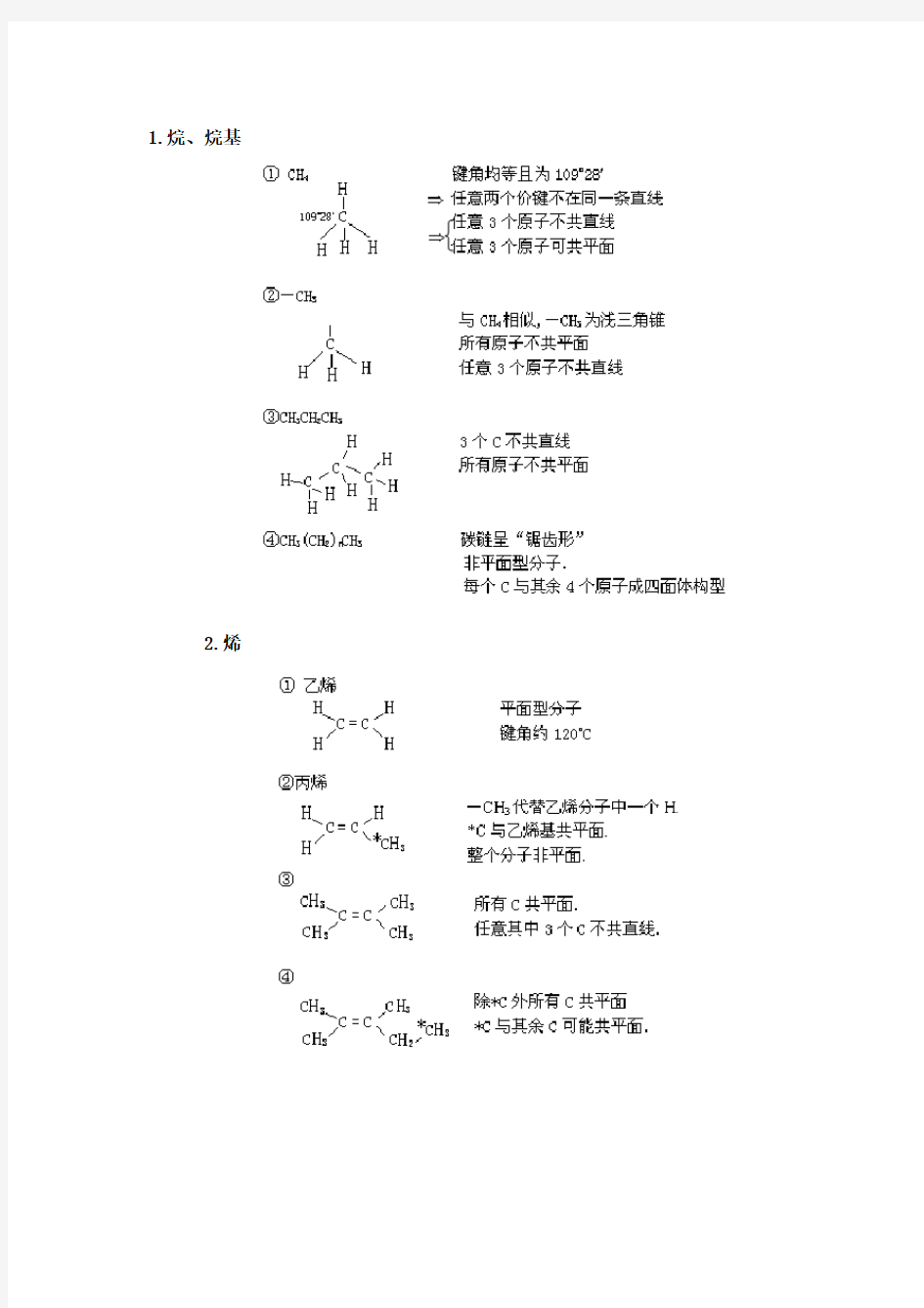 有机物的空间结构