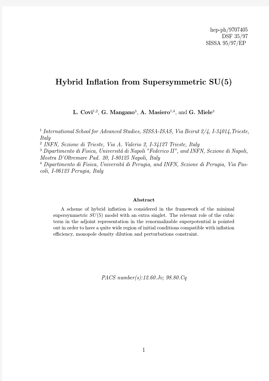 Hybrid Inflation from Supersymmetric SU(5)