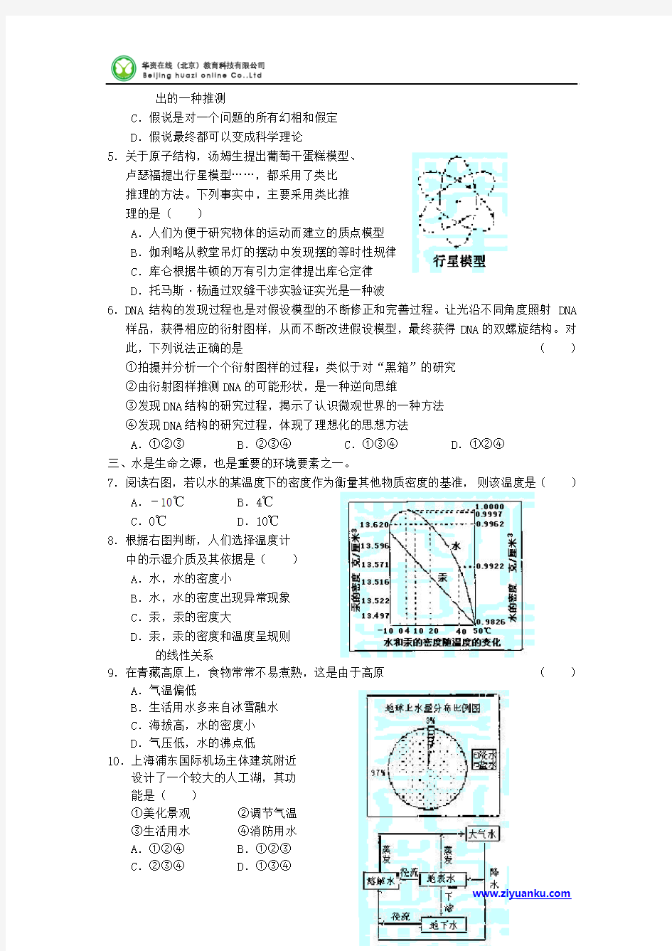 2005年高考试题——理综(上海卷)