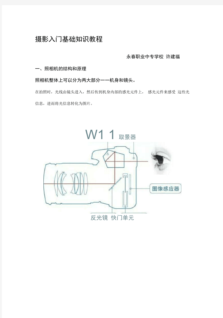 摄影入门基础知识教程