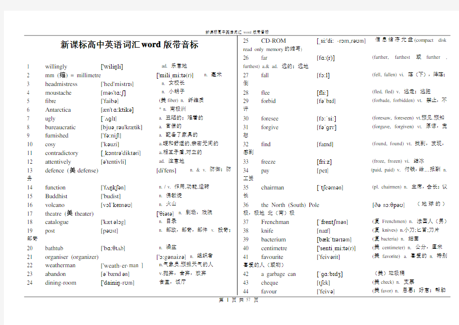 (完整)新课标高中英语单词乱序版(完整音标)