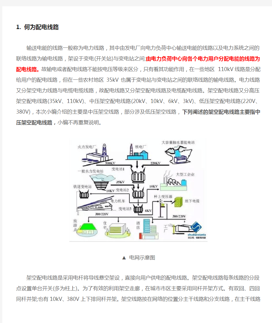 10kV 架空配电线路基本组成及杆上设备详解