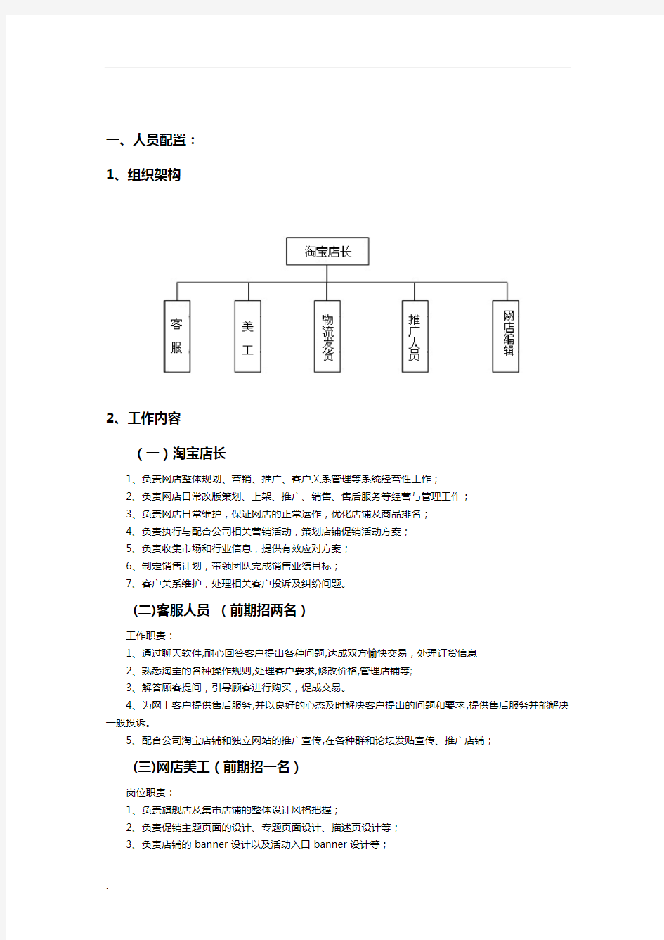 淘宝天猫旗舰店运营方案干活