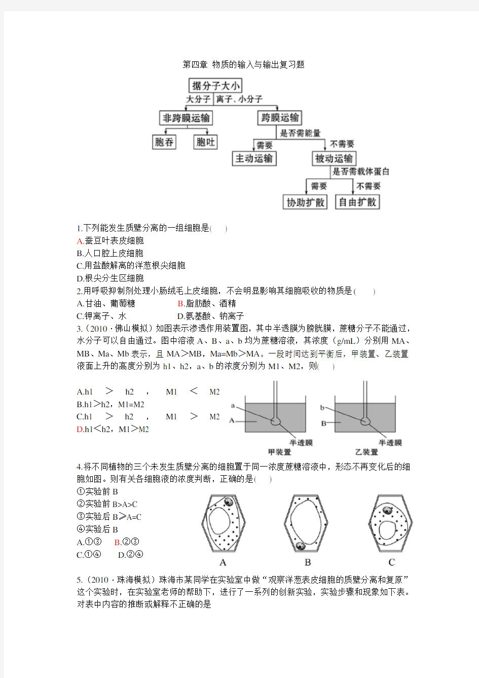 物质输入与输出