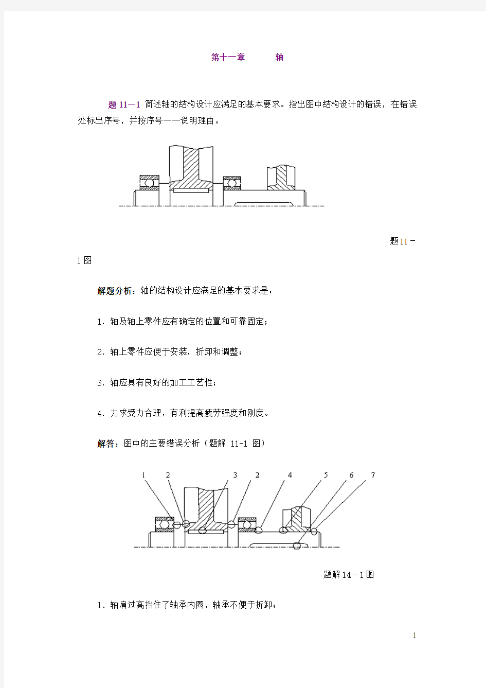 机械设计习题集第十六章轴