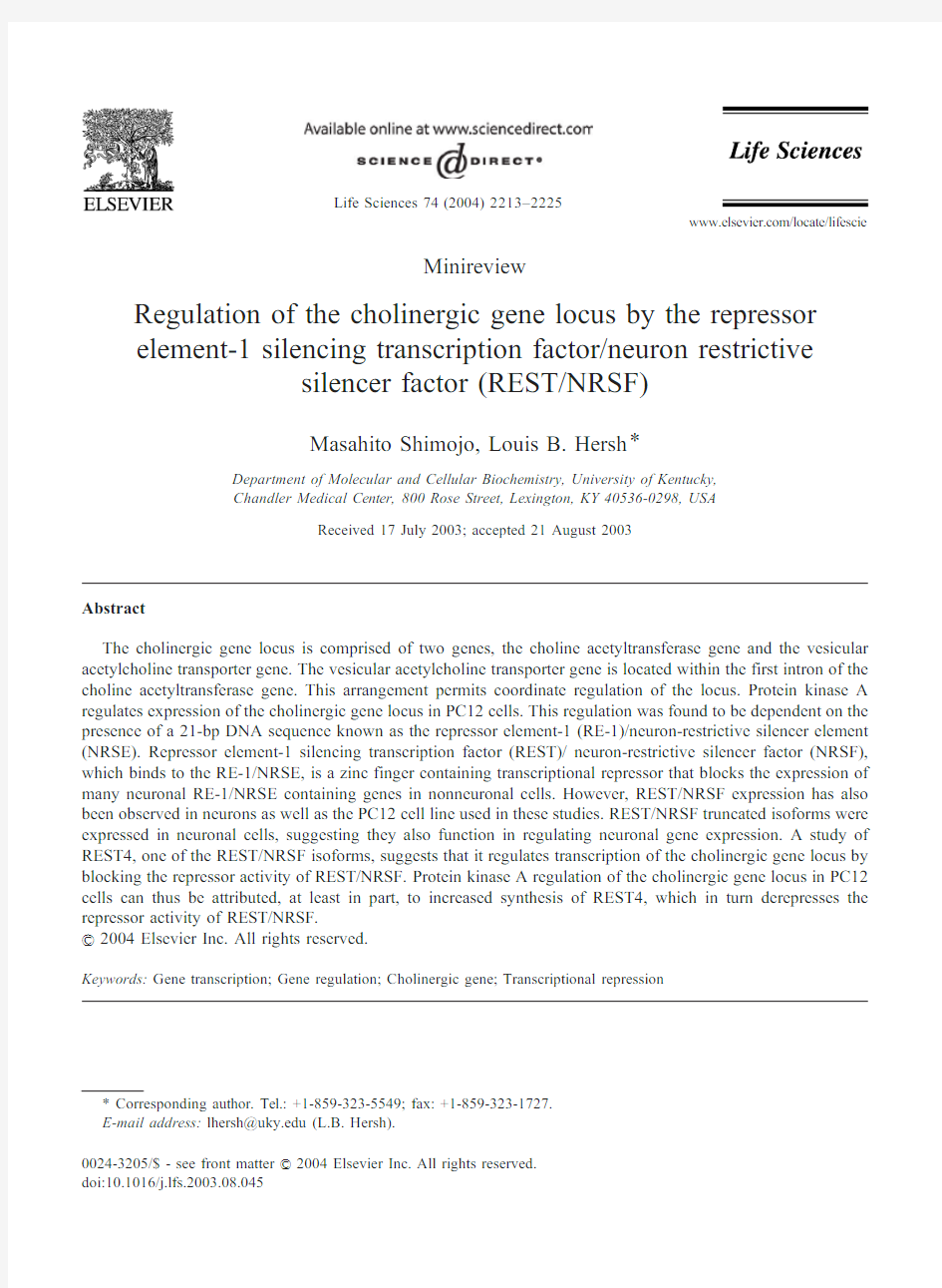 Life Science 74(2004) 2213-2225 Minireview REST-NRSF
