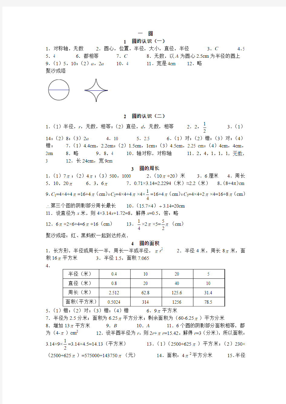 六年级数学资源与评价答案