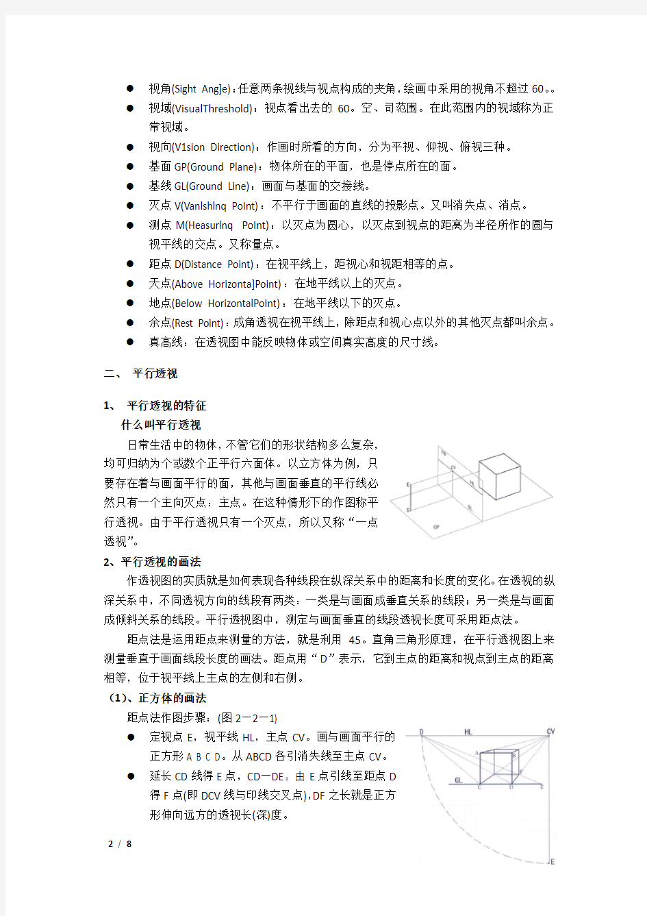 绘画透视学-复习资料