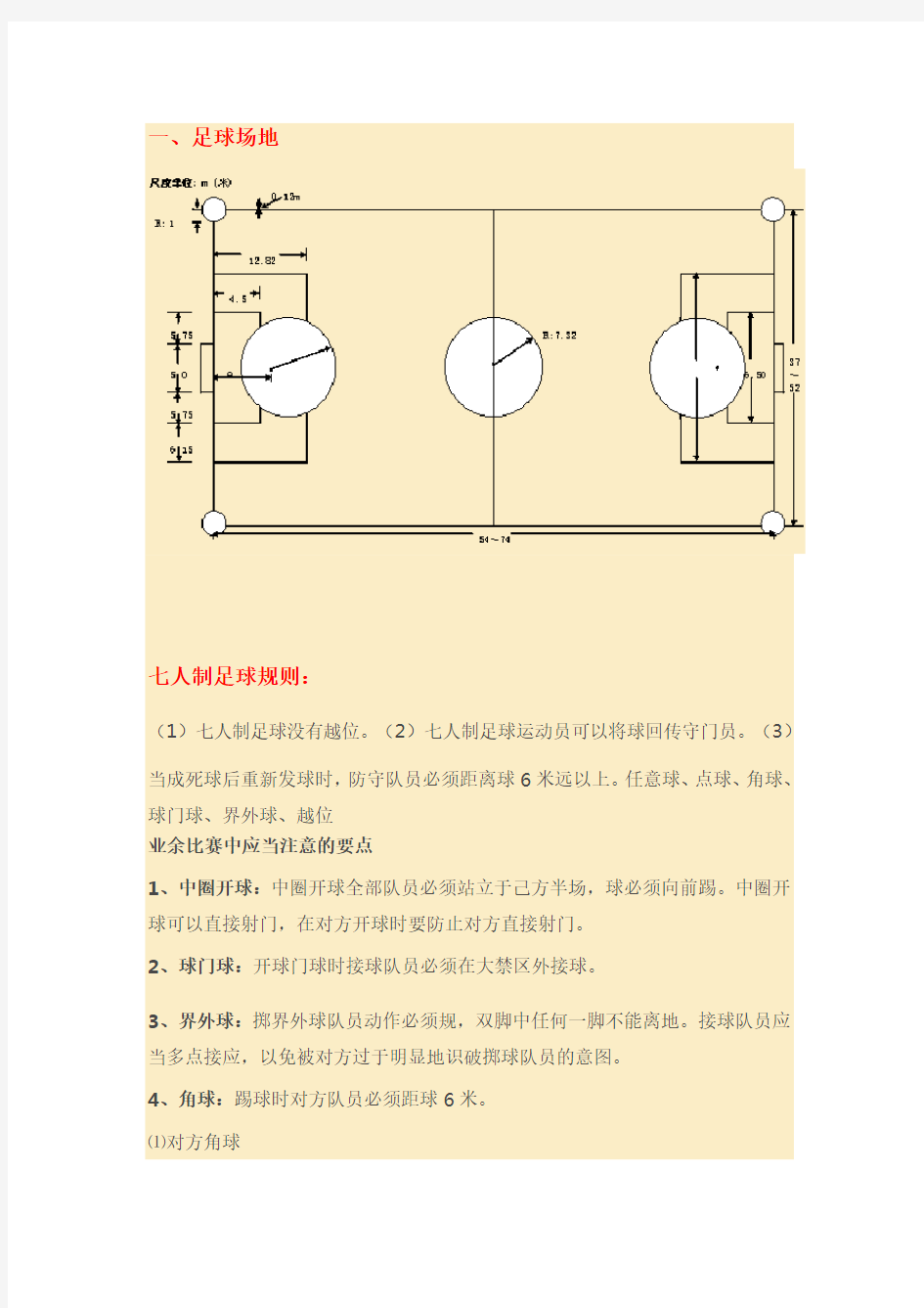 七人制足球规则及战术