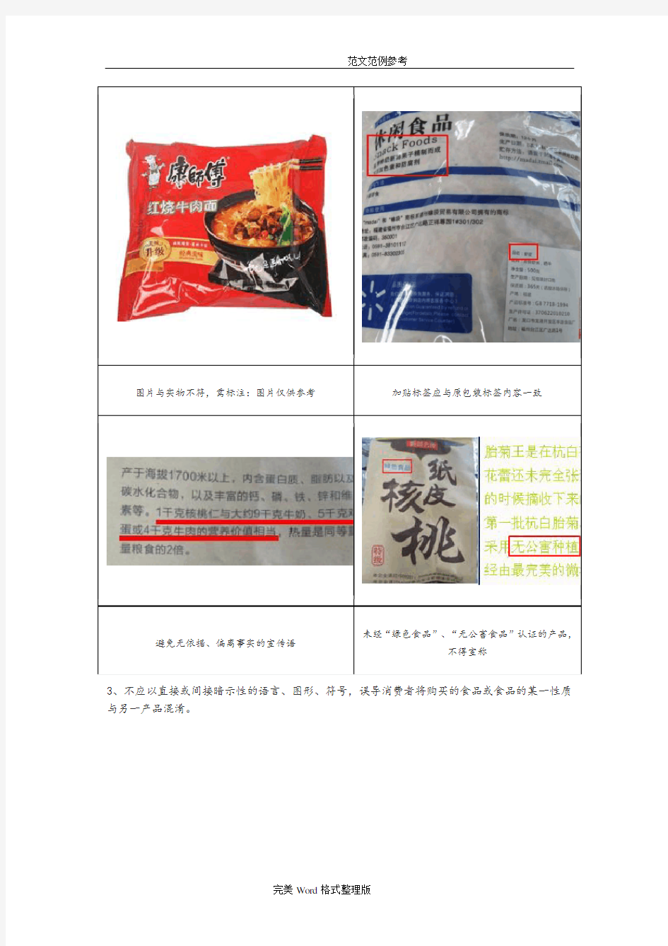 预包装食品标签不合格案例_对照7718强制性标识内容