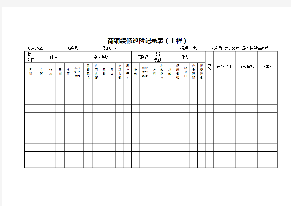 装修现场检查记录