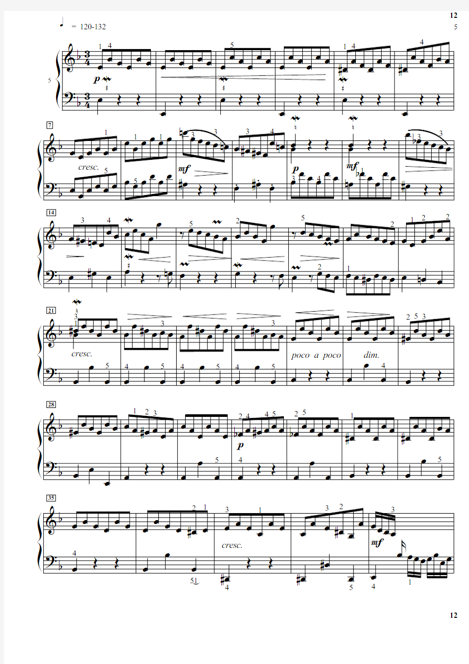 J.S.巴赫小前奏曲与赋格曲 5 钢琴谱 原版 正谱 五线谱
