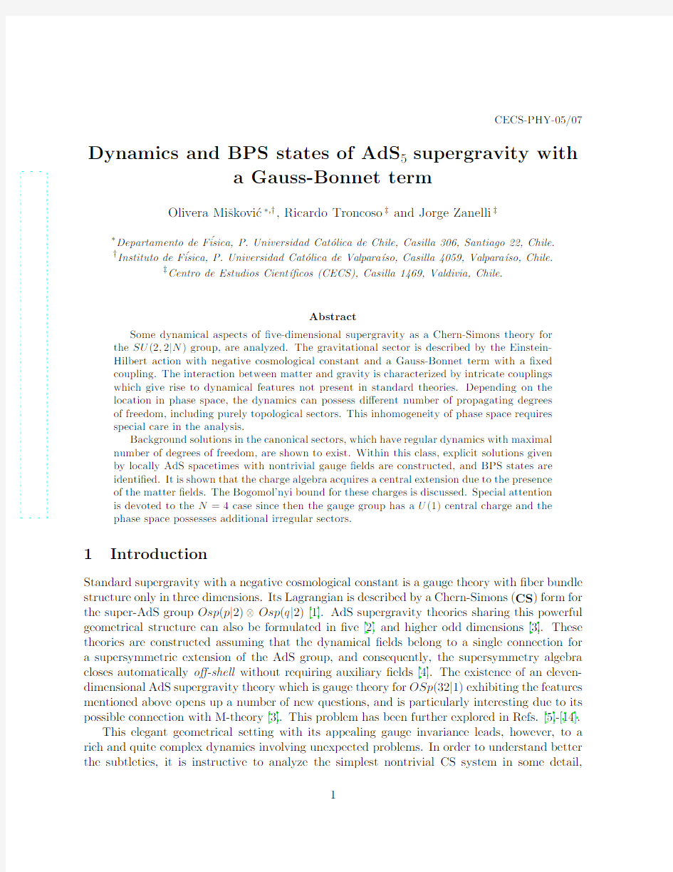 Dynamics and BPS states of AdS5 supergravity with a Gauss-Bonnet term