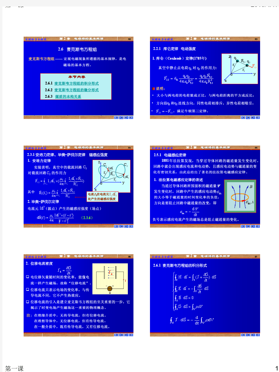 Maxwell方程组 电磁场的边界条件