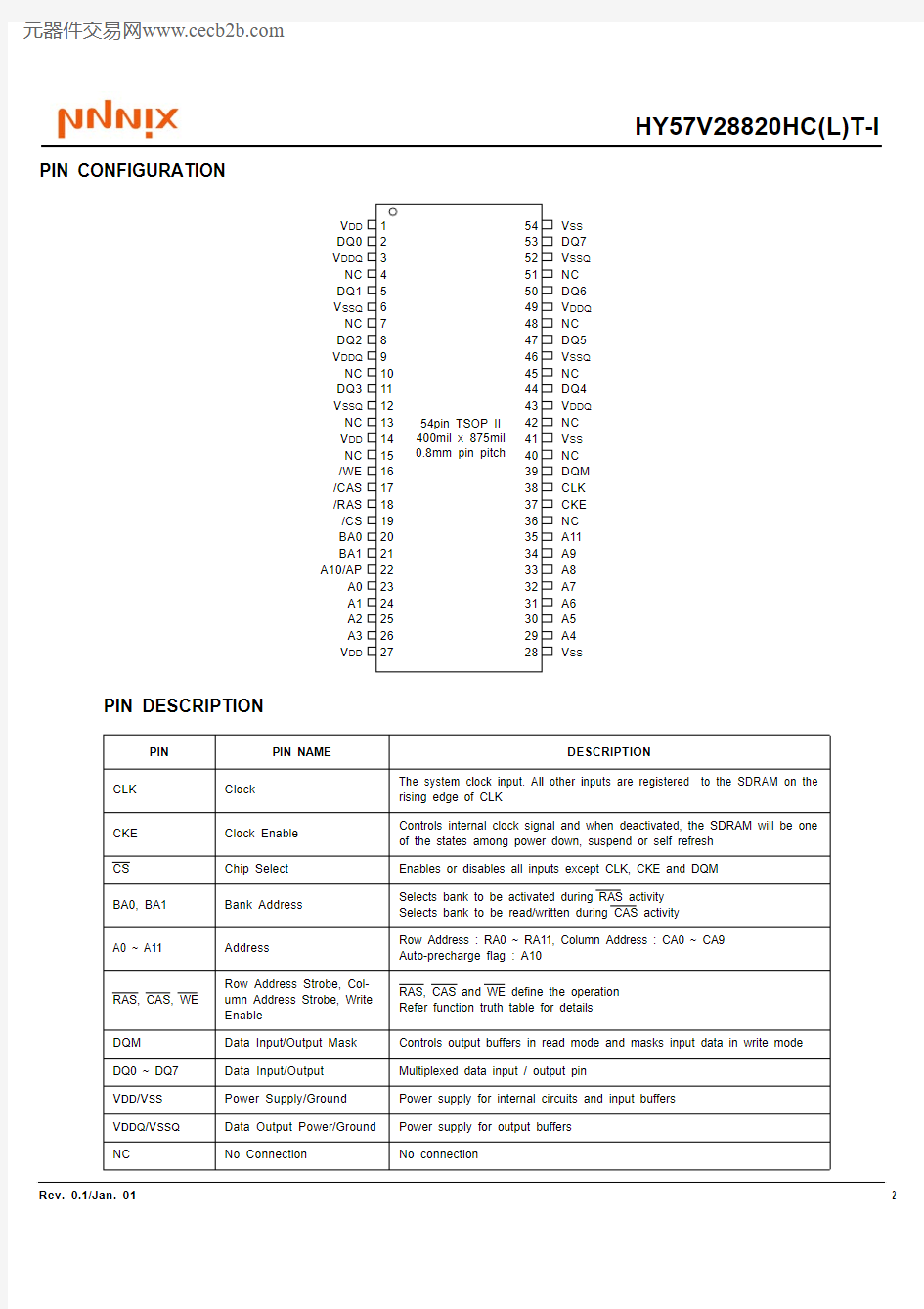 HY57V28820HCLT-KI中文资料