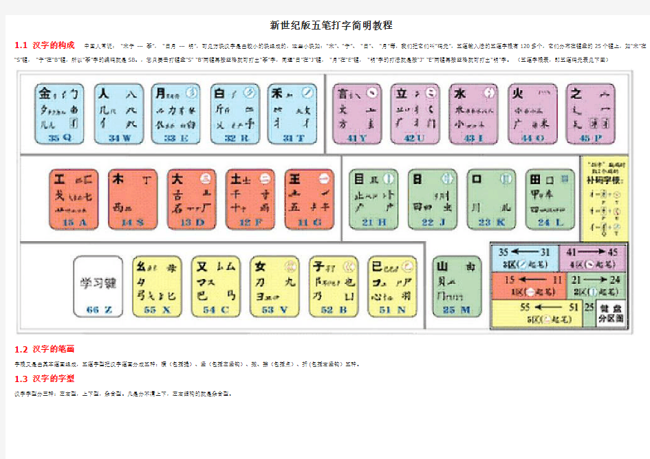 新世纪版五笔打字简明教程