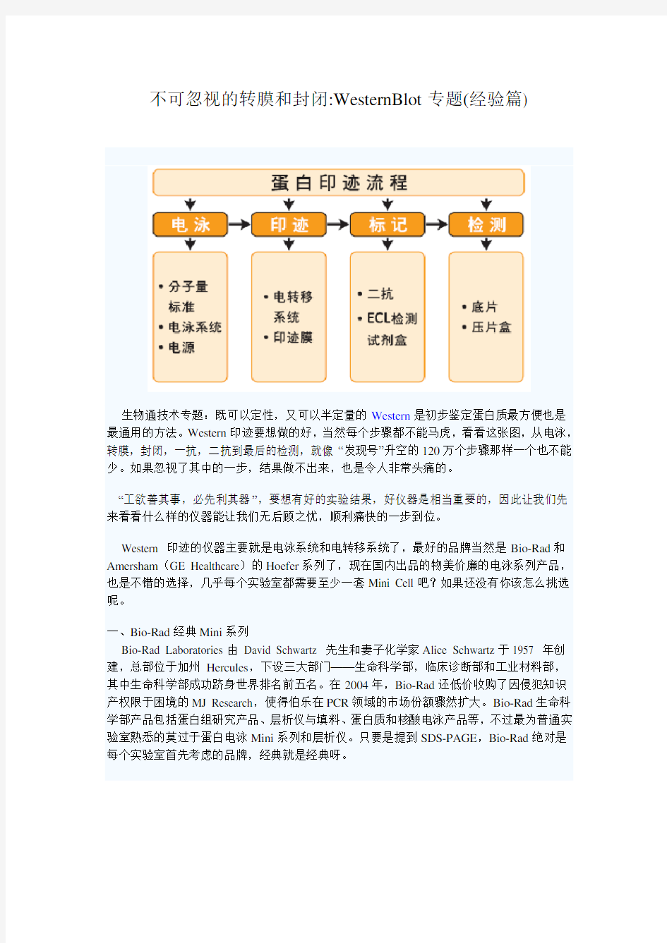 不可忽视的转膜和封闭WesternBlot专题(经验篇)