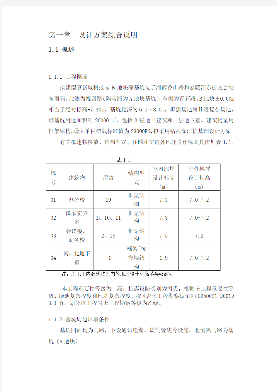 基坑支护结构设计(全套图纸CAD)