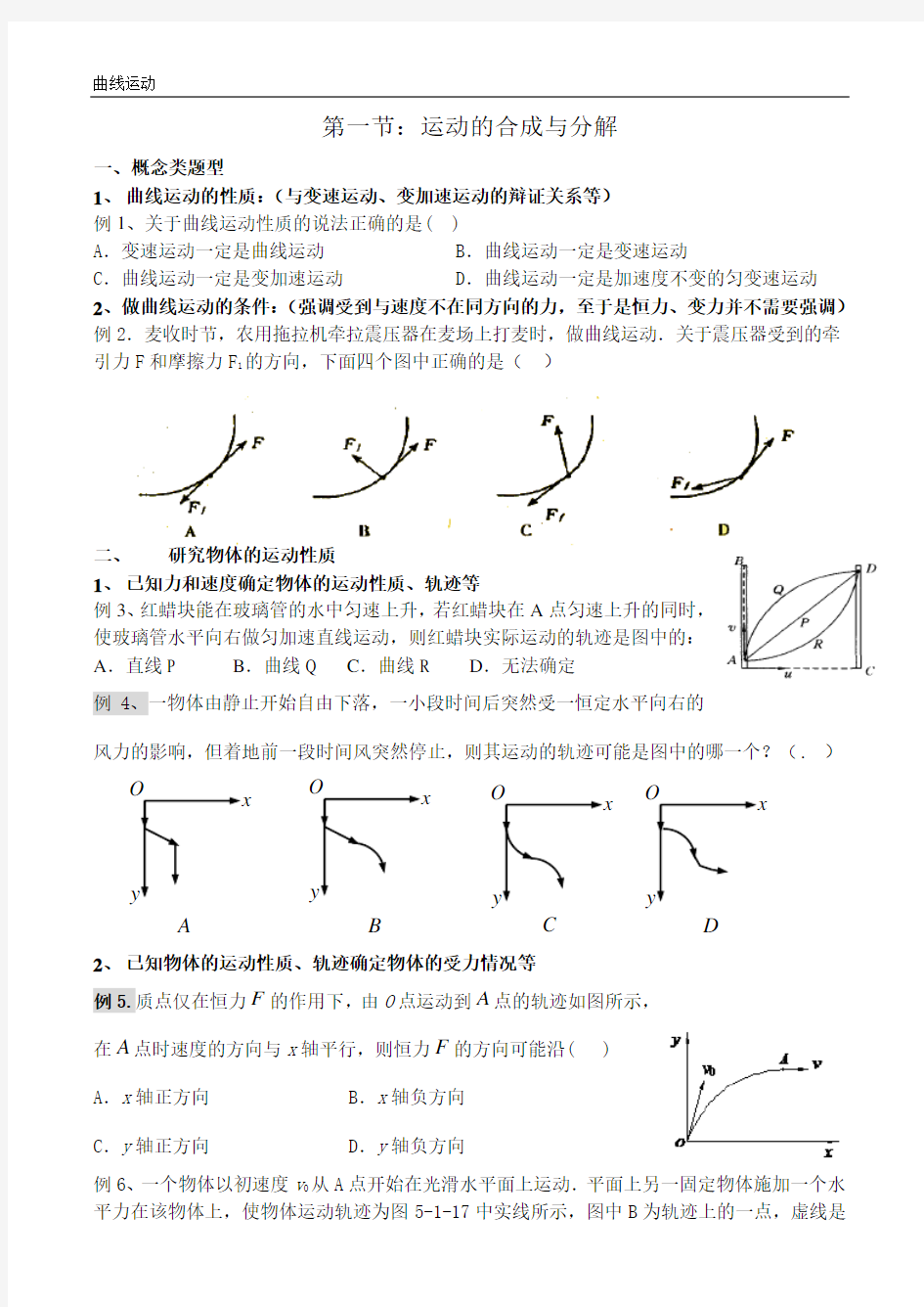 (完整版)曲线运动题型整理