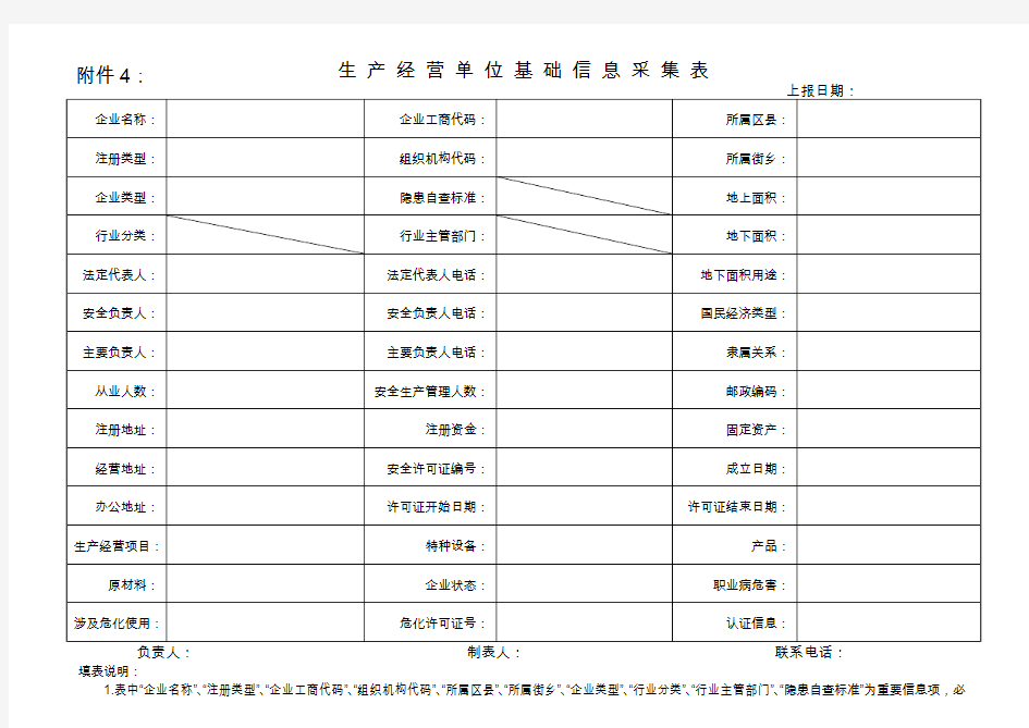 生产经营单位基础信息采集表