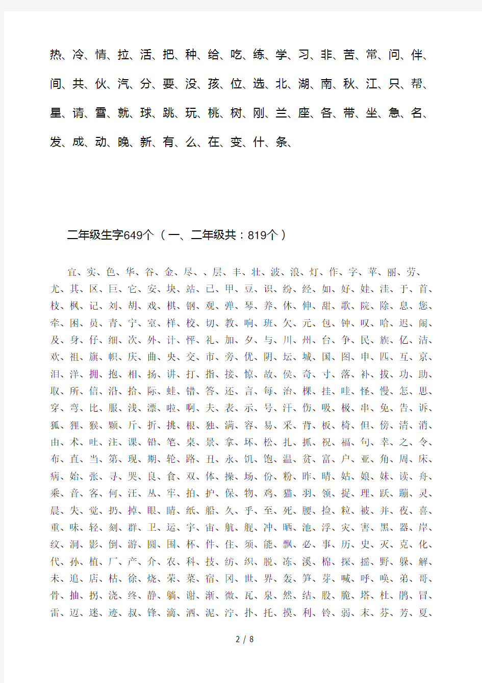 苏教版小学语文生字表-(1-6年级)