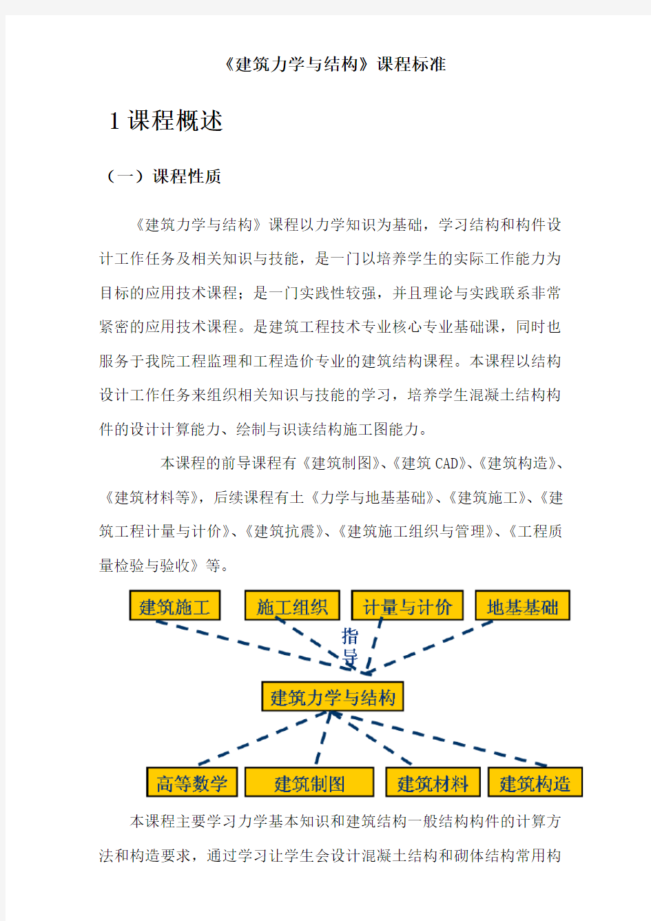 《建筑力学与结构》课程标准