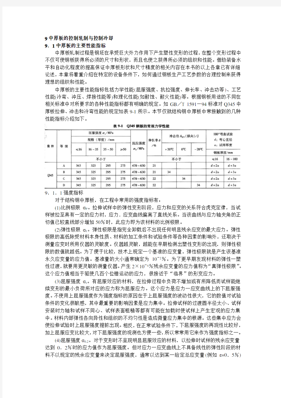 9中厚板的控制轧制与控制冷却概论