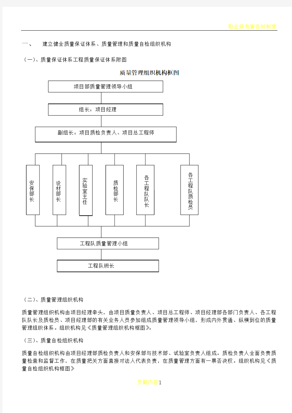 建立健全质量保证体系