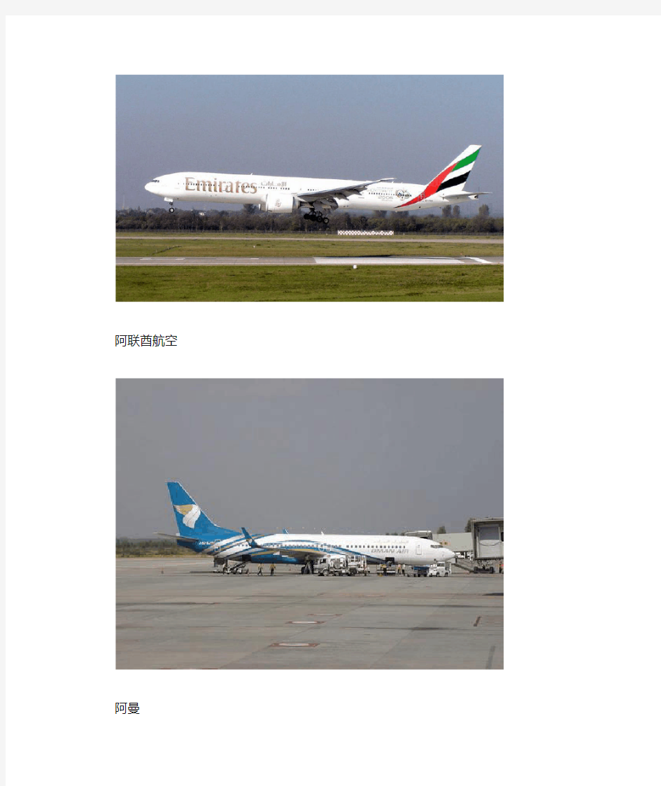 各个国家航空公司的飞机涂装,机型