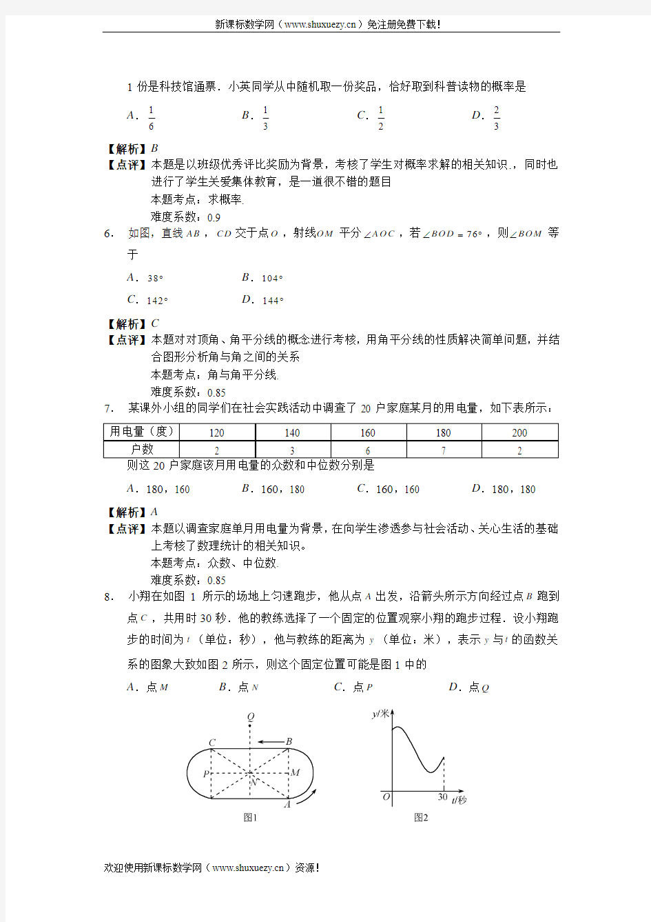 2012年北京市中考数学试题(解析版)