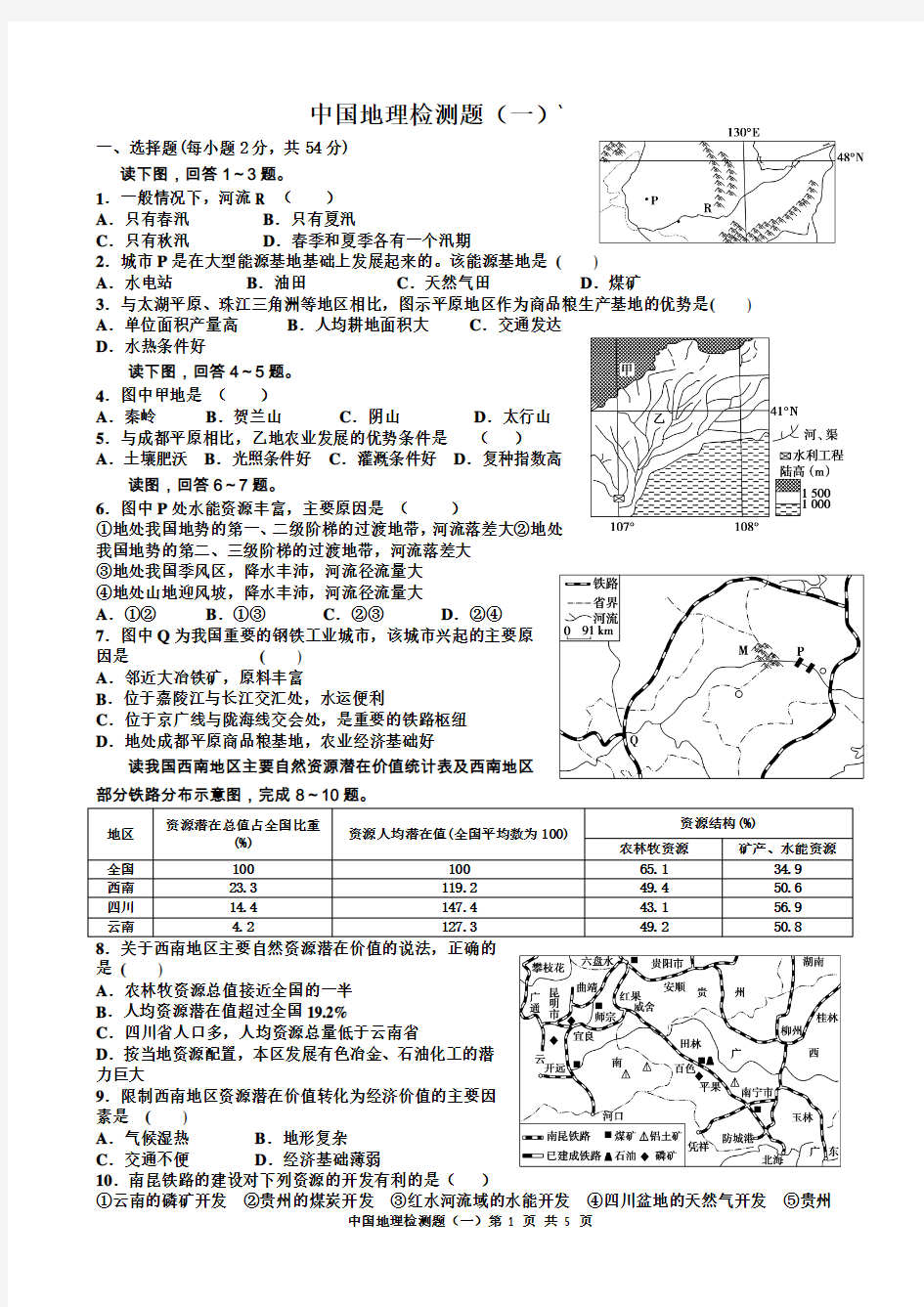 中国地理1