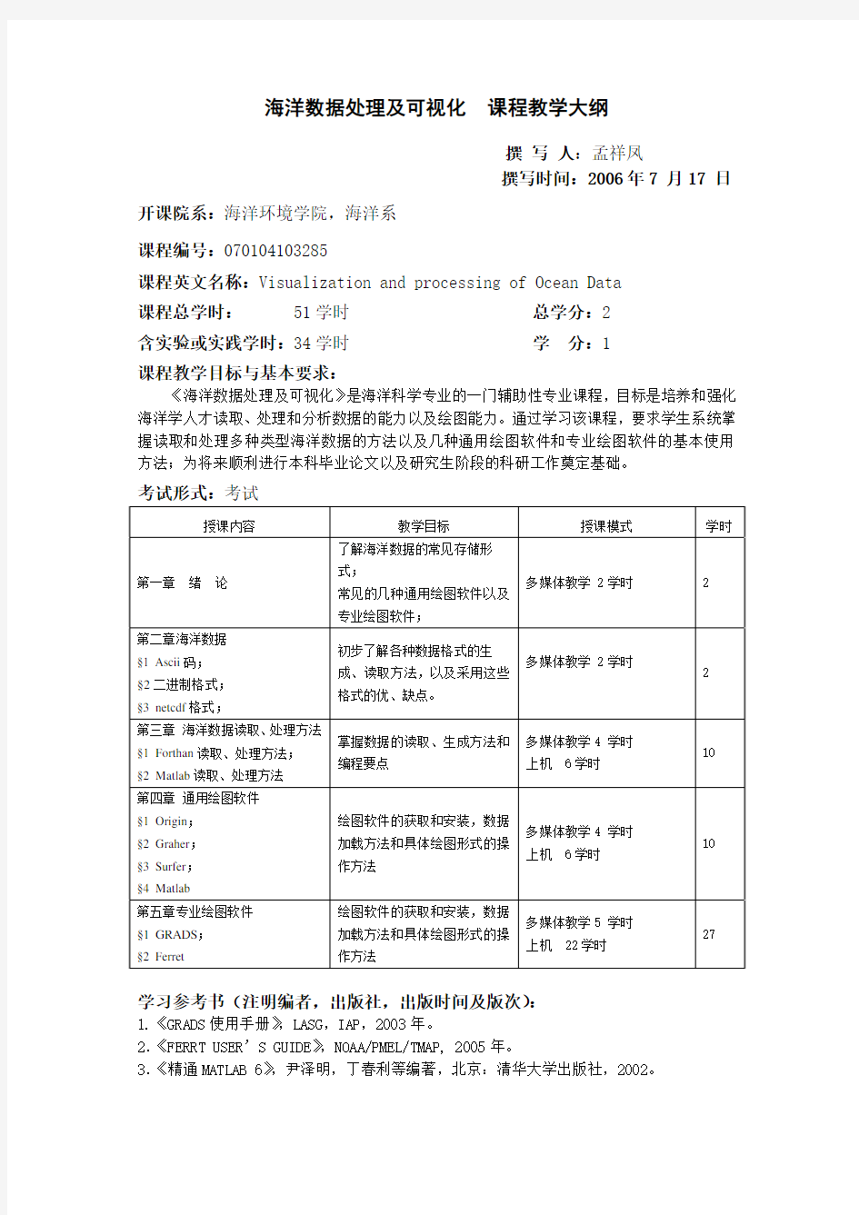 海洋数据处理及可视化