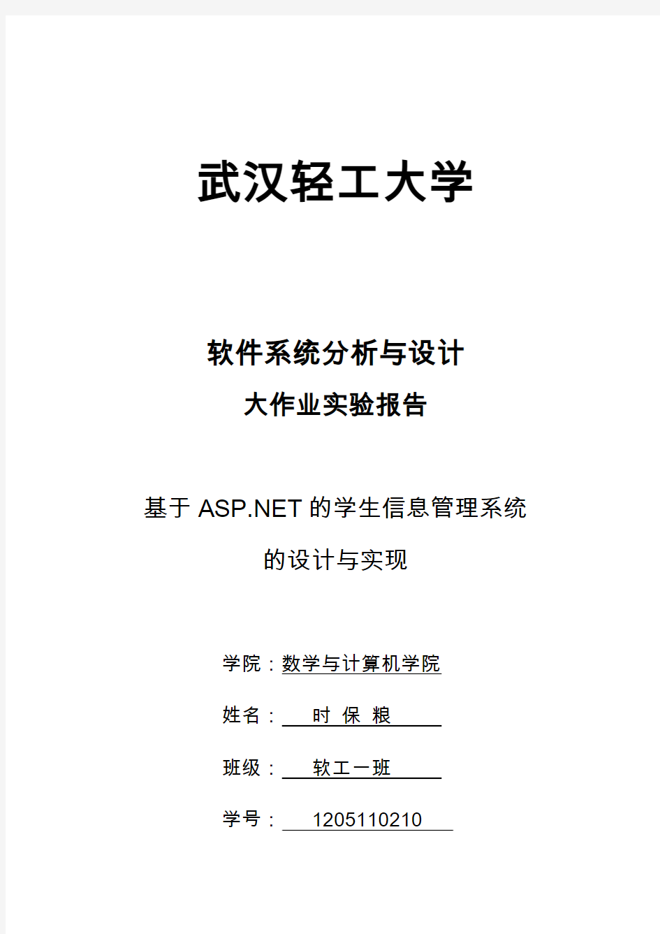 软件系统分析与设计大作业实验报告