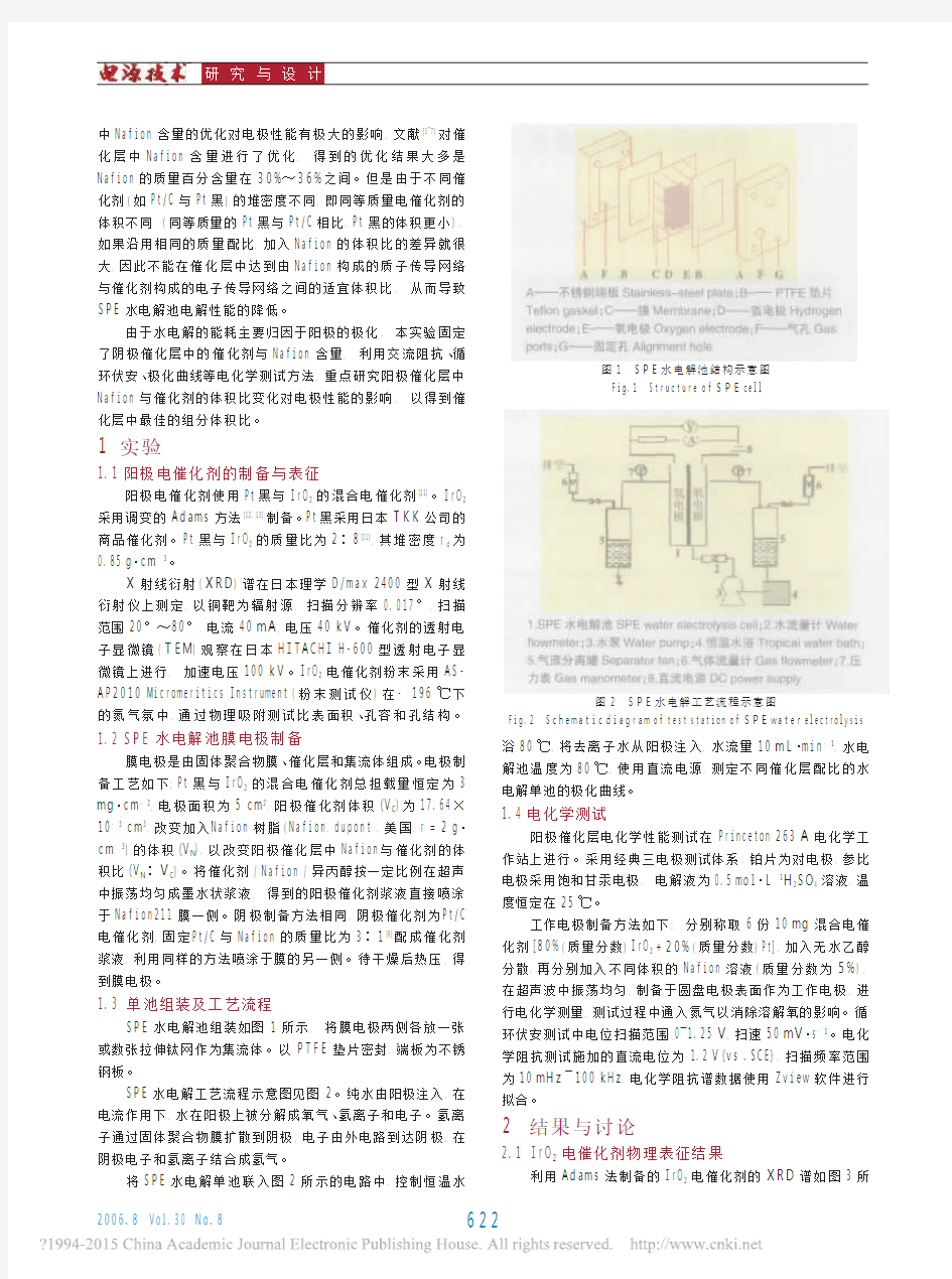 固体聚合物电解质水电解池电极的优化研究