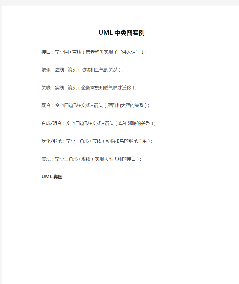 UML中类图实例