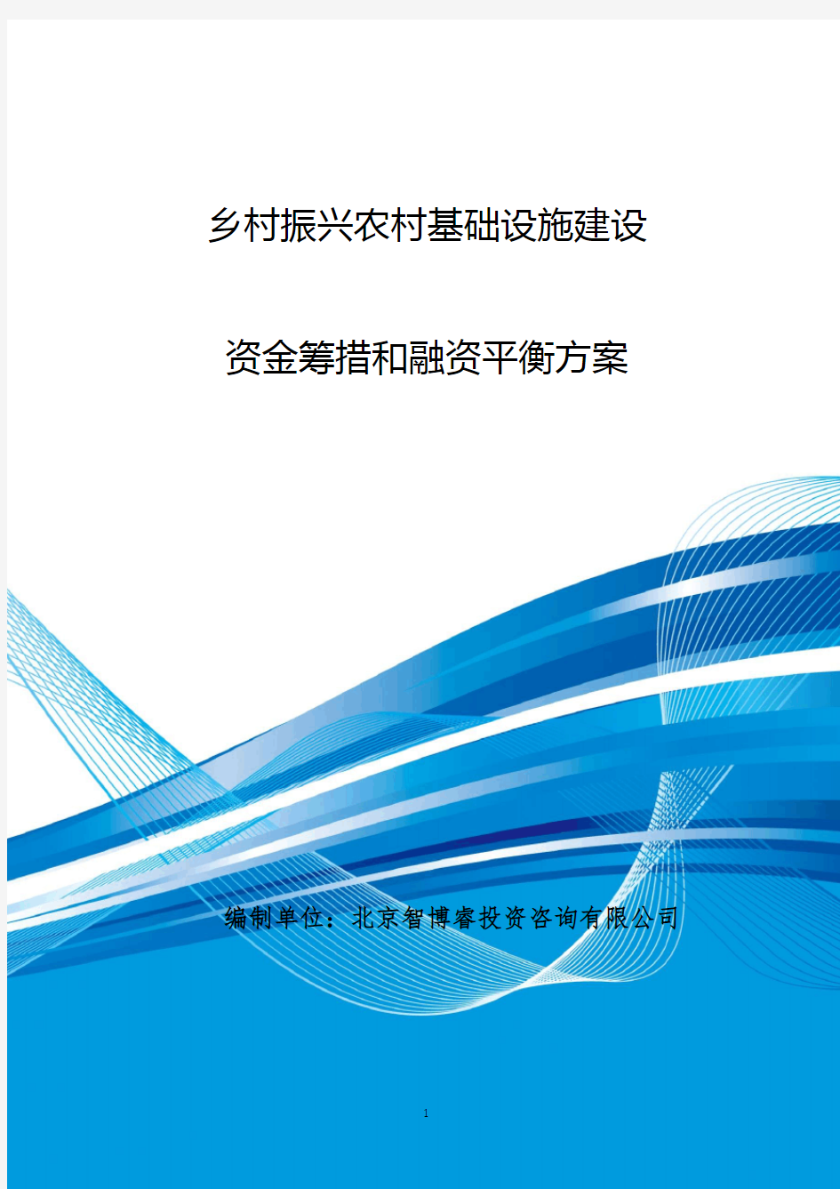 乡村振兴农村基础设施建设资金筹措和融资平衡方案(编制模板)