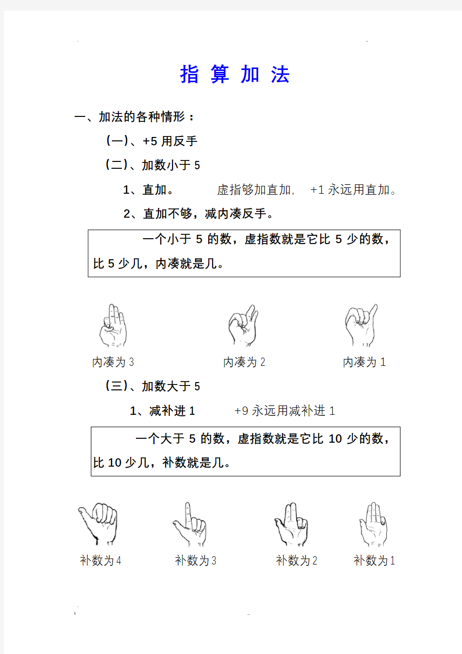 史丰收速算法加减法口诀