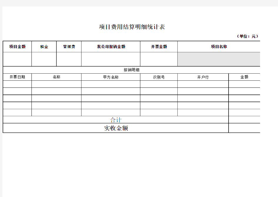 费用结算明细表 (1)