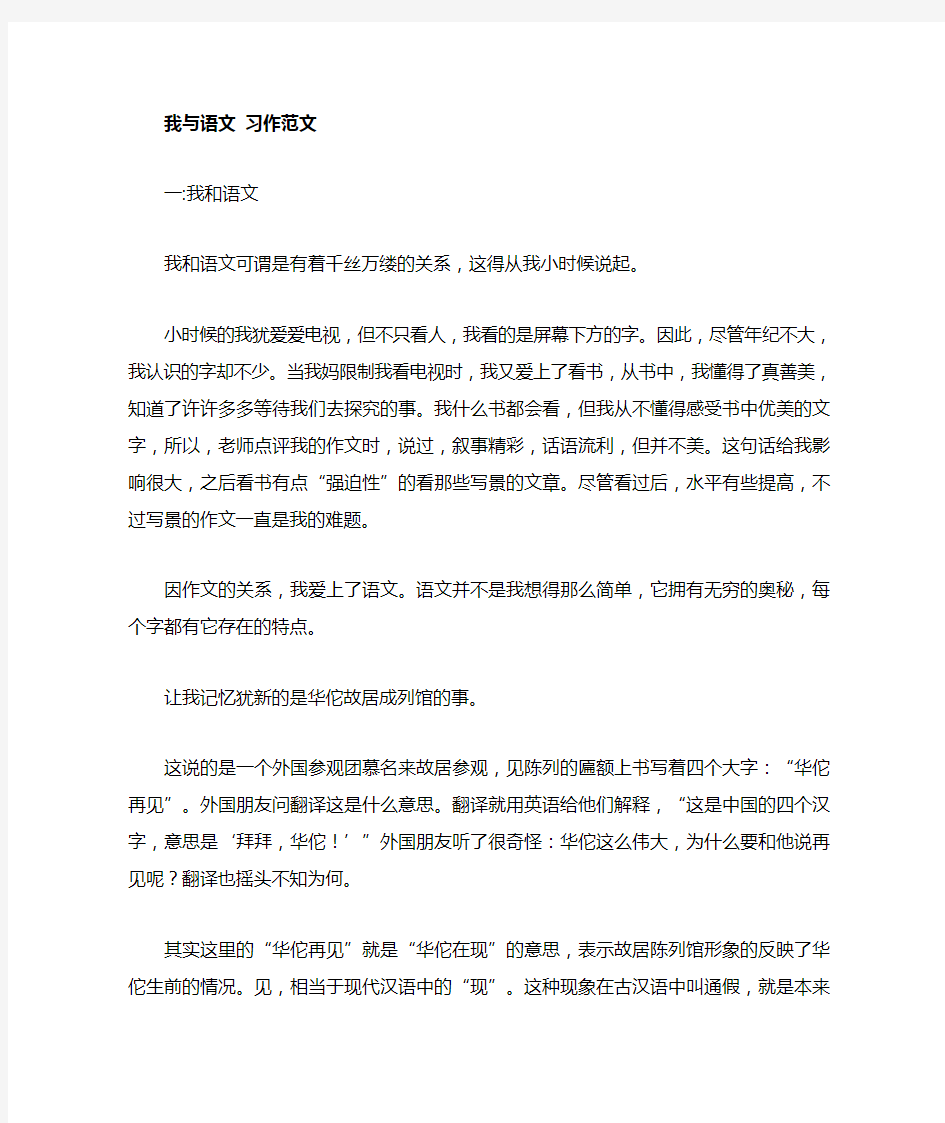 作文《我与语文》