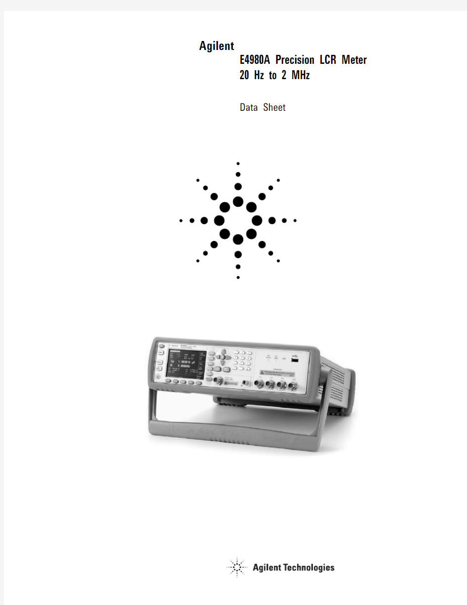 E4980A Precision LCR Meter, Data Sheet