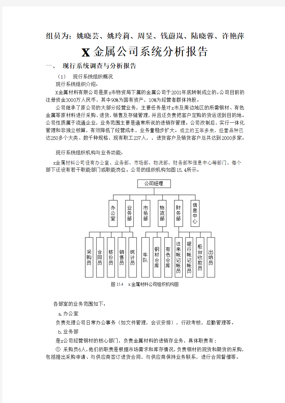 某公司系统分析报告