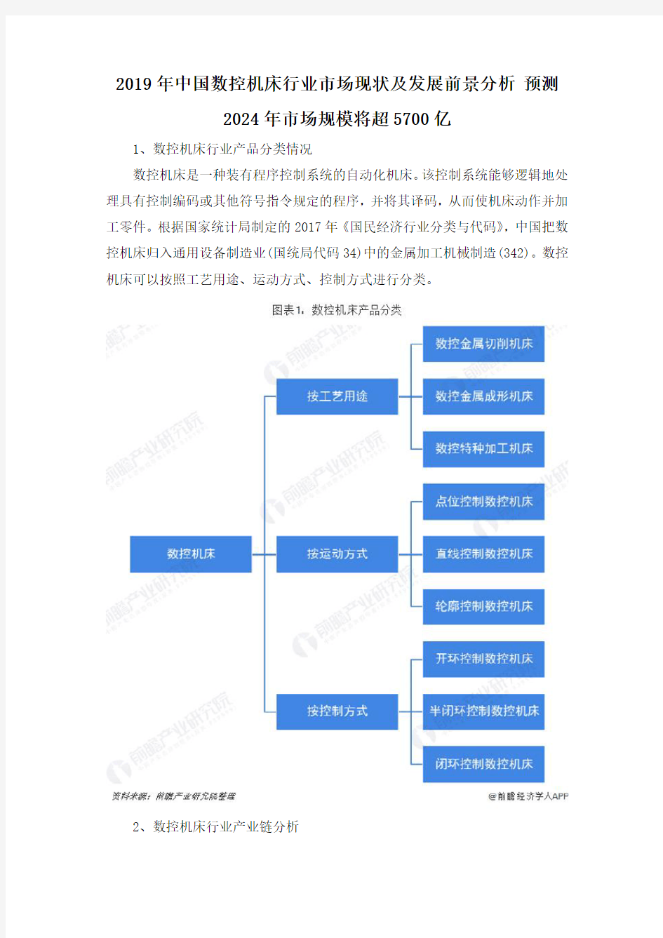 2019年中国数控机床行业市场现状及发展前景分析 预测2024年市场规模将超5700亿