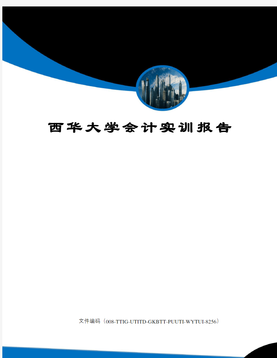 西华大学会计实训报告