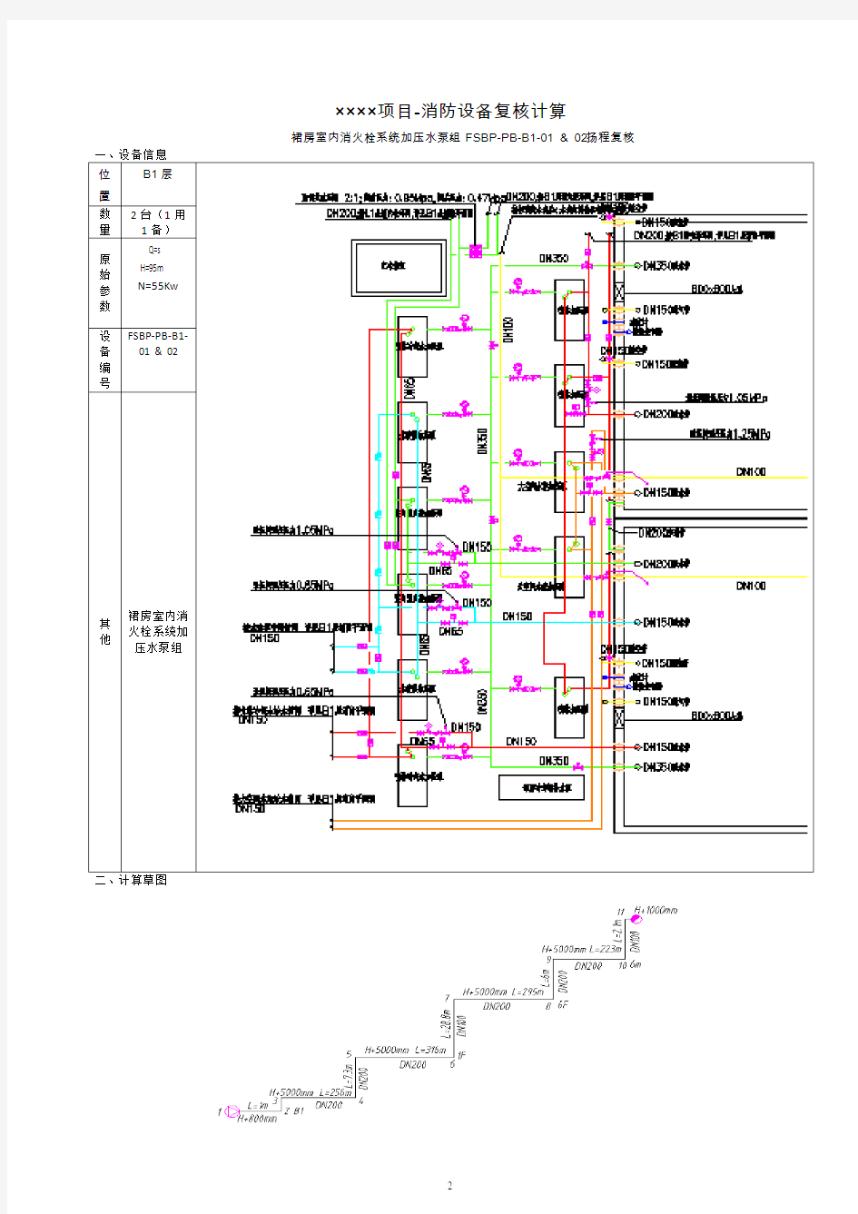 消防水泵复核计算书格式实例