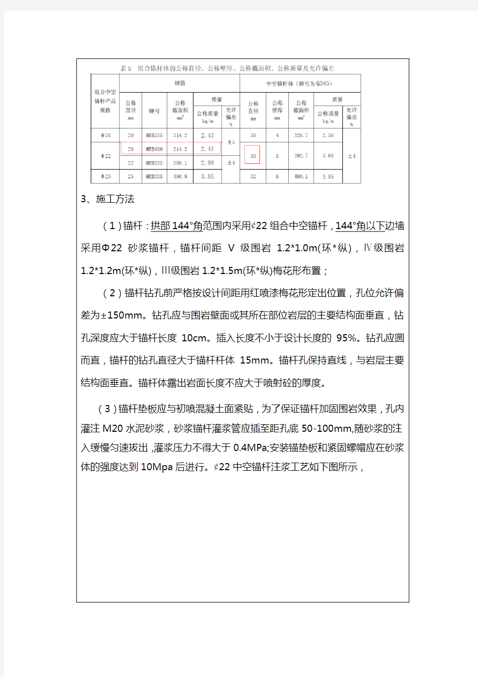 系统锚杆施工技术交底