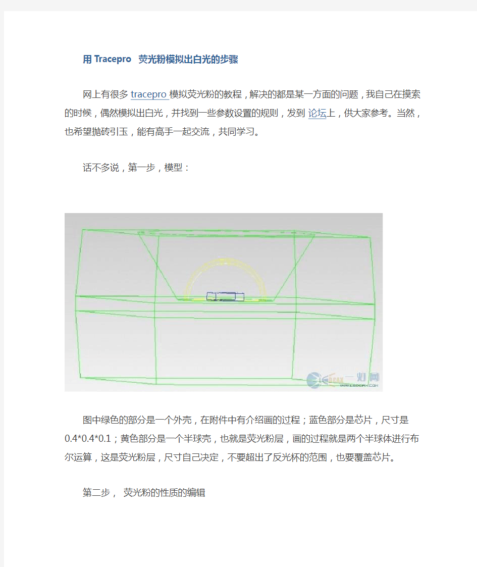 用Tracepro模拟出的白光步骤