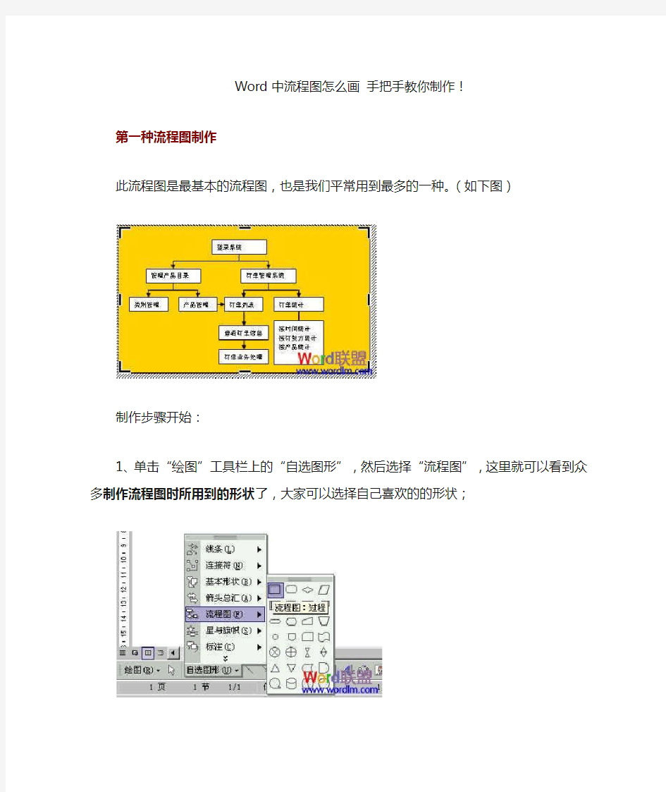 Word画流程图示例