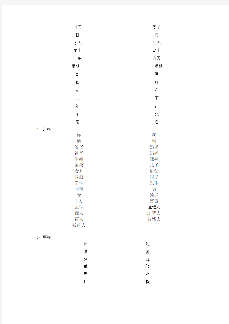 手语基本生活用语